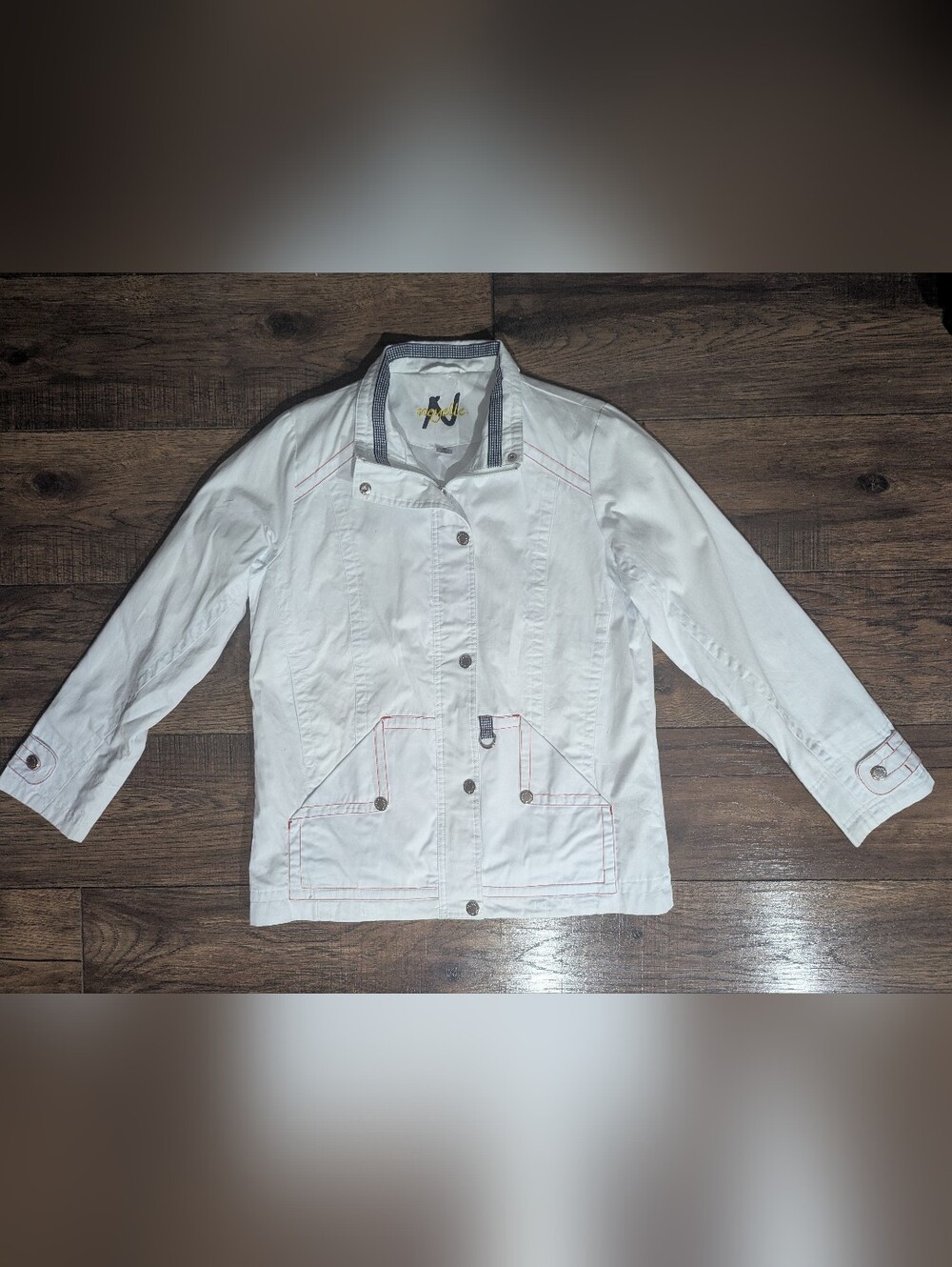 Neyelle Women's White Windbreaker Nautical Lightweight Softshell Jacket Size M